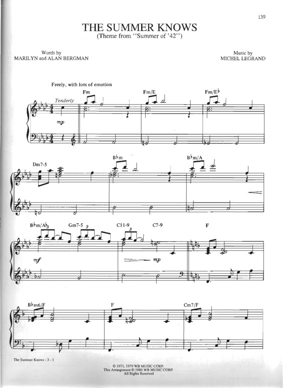 Partitura da música The Summer Knows v.9