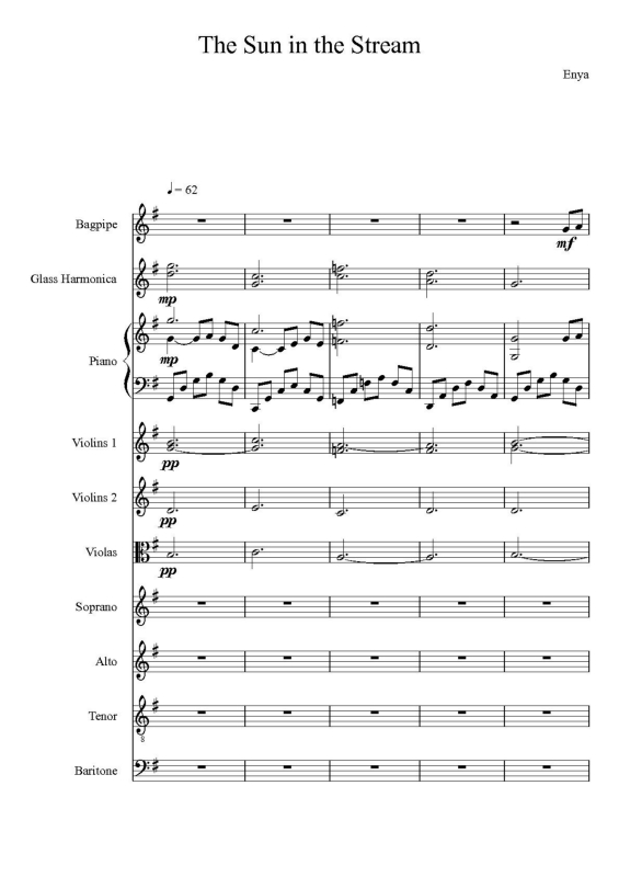 Partitura da música The Sun in the Stream