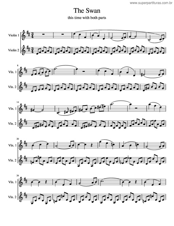 Partitura da música The Swan v.12