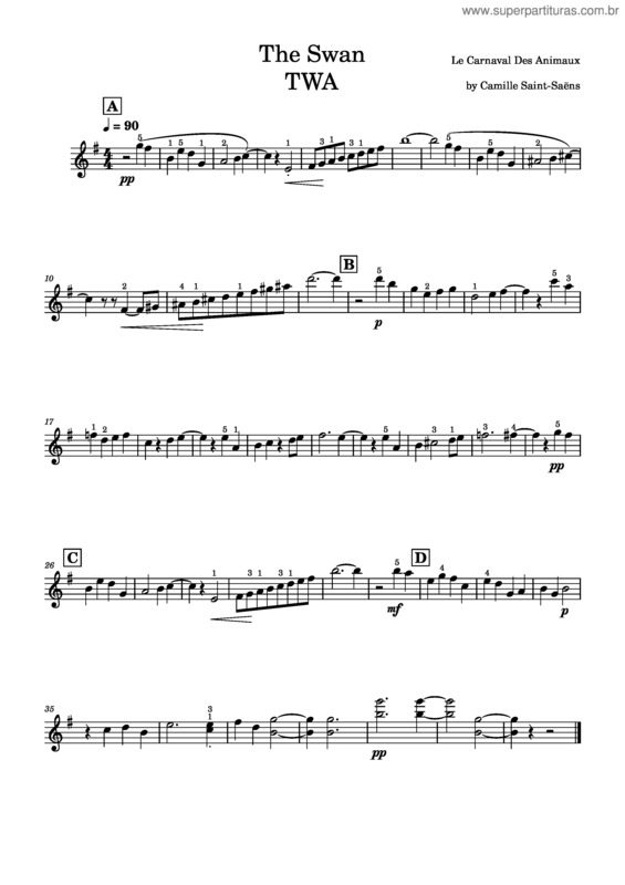 Partitura da música The Swan v.14