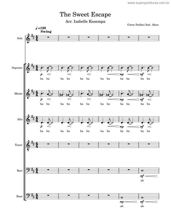 Partitura da música The Sweet Escape – Akon, Gwen Stefani, Gwen Stefani Featuring Akon The Sweet Escape