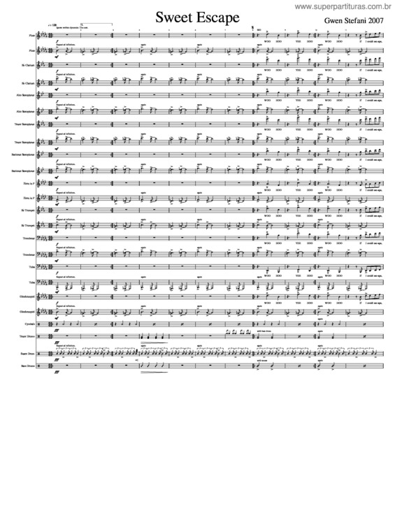 Partitura da música The Sweet Escape – Gwen Stefani v.2