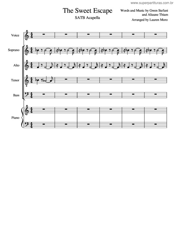 Partitura da música The Sweet Escape v.3