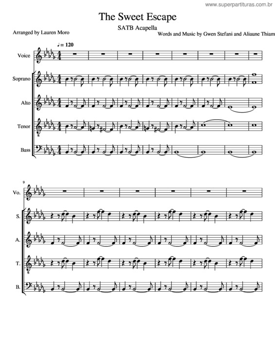 Partitura da música The Sweet Escape v.4