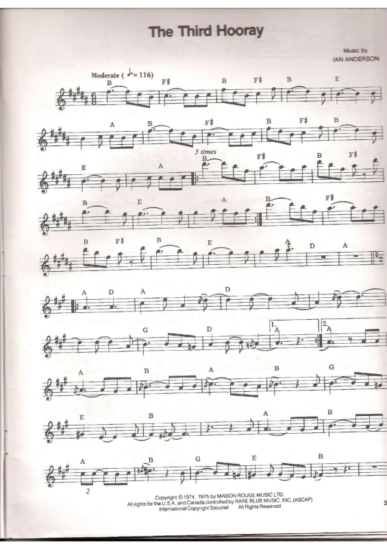 Partitura da música The Third Hooray