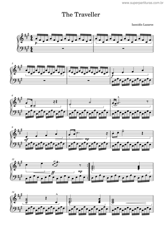 Partitura da música The Traveller – Ioannidislaza