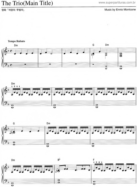 Partitura da música The Trio