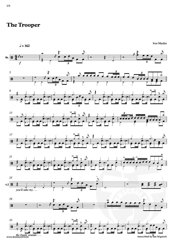 Partitura da música The Trooper