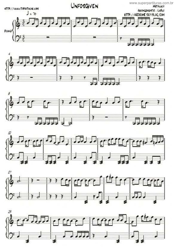 Partitura da música The Unforgiven v.4