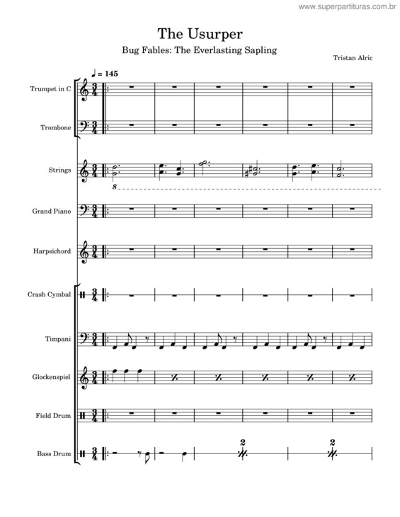Partitura da música The Usurper – Bug Fables