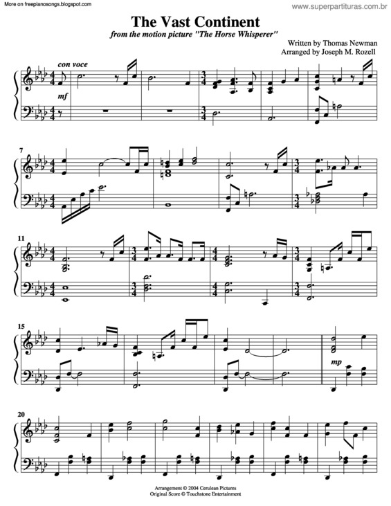 Partitura da música The Vast Continent (The Horsewisperer)