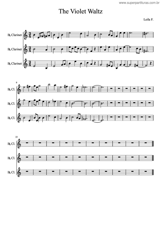 Partitura da música The Violet Waltz