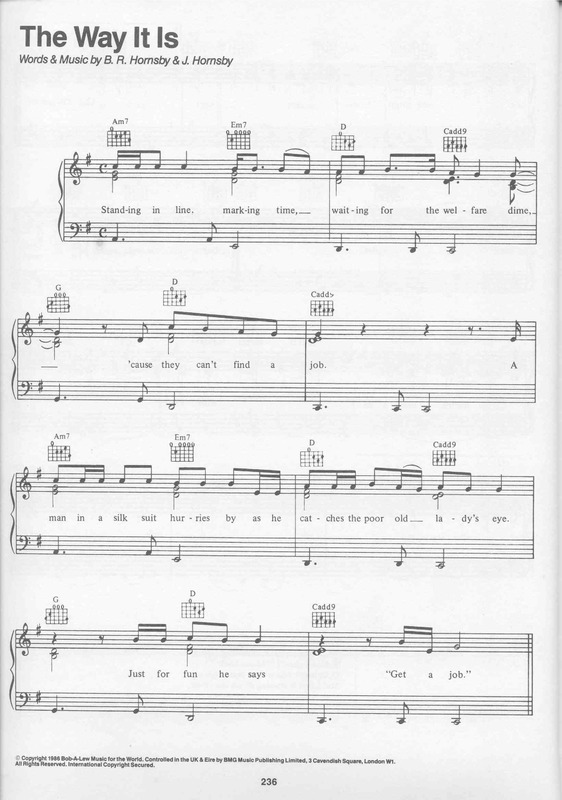 Partitura da música The Way It Is v.2