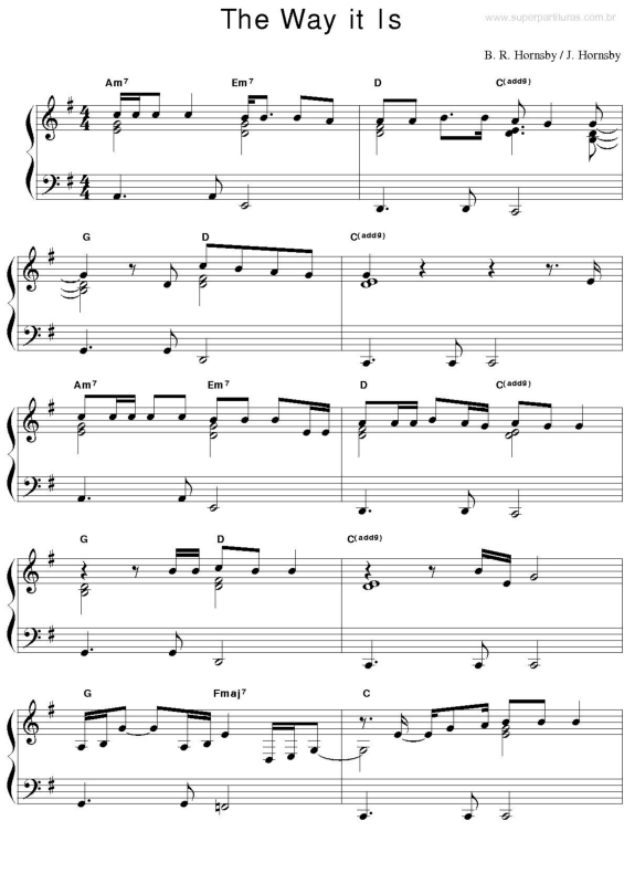 Partitura da música The Way It Is