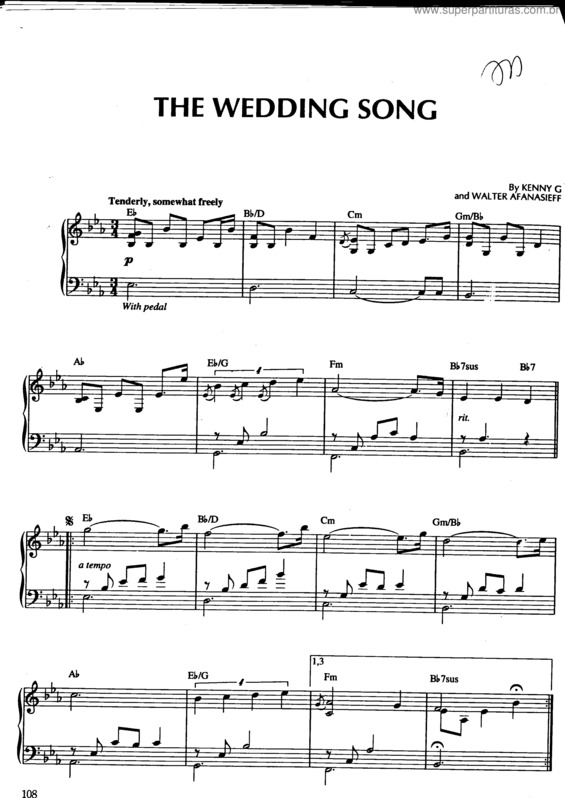 Partitura da música The Wedding Song v.3