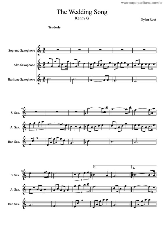 Partitura da música The Wedding Song