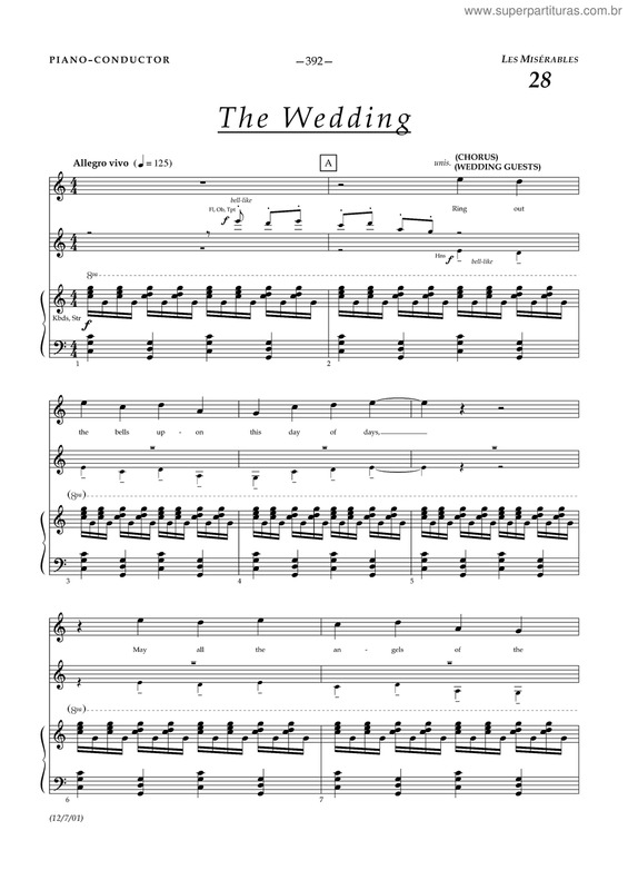 Partitura da música The wedding