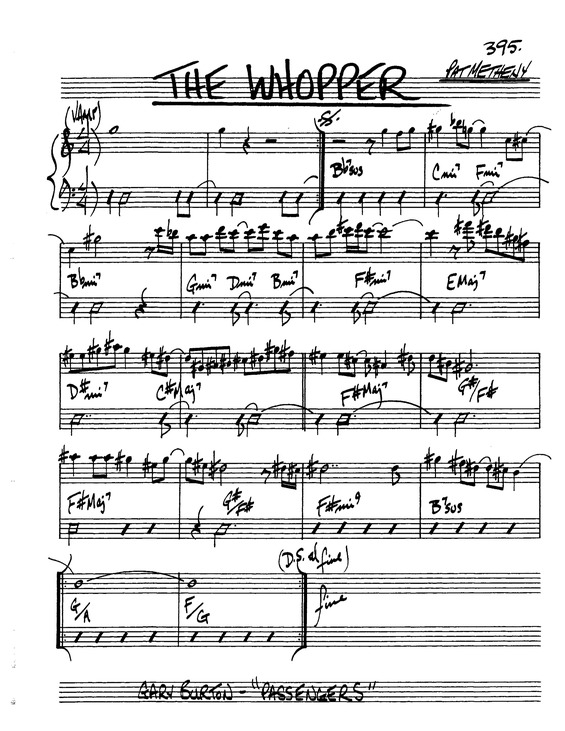 Partitura da música The Whopper