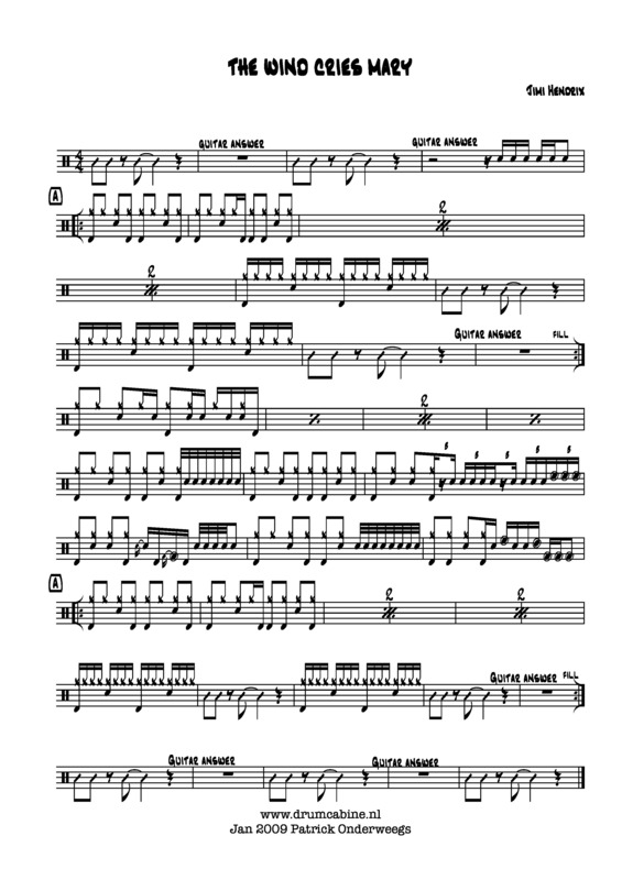 Partitura da música The Wind Cries Mary