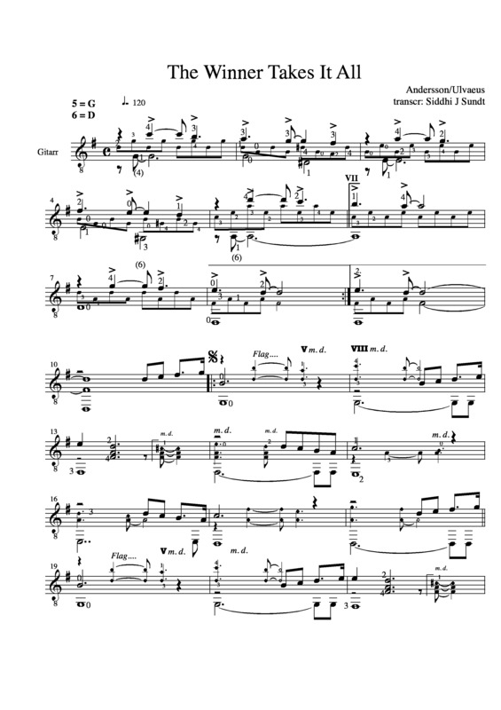 Partitura da música The Winner Takes It All v.10