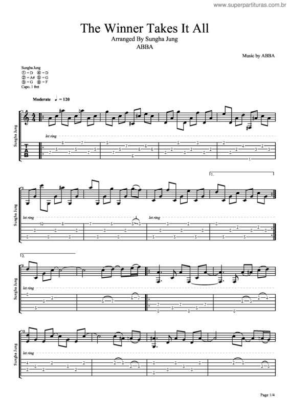 Partitura da música The Winner Takes It All v.4