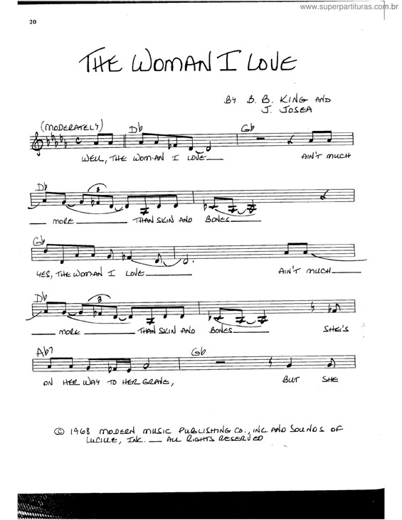 Partitura da música The woman I love