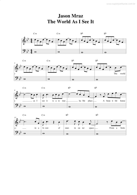 Partitura da música The World as I See It