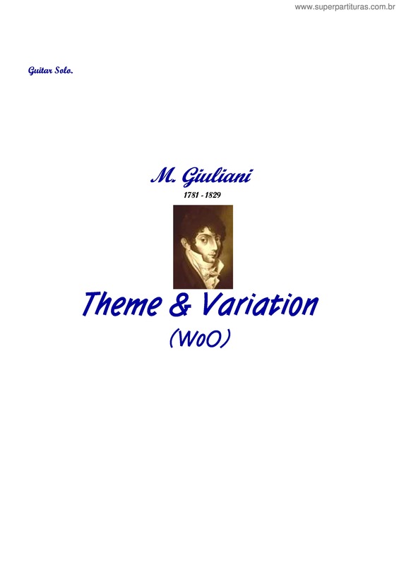 Partitura da música Theme &amp; Variation