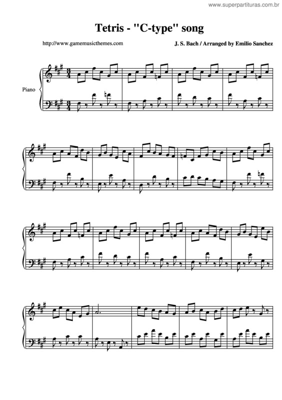 Partitura da música Theme C