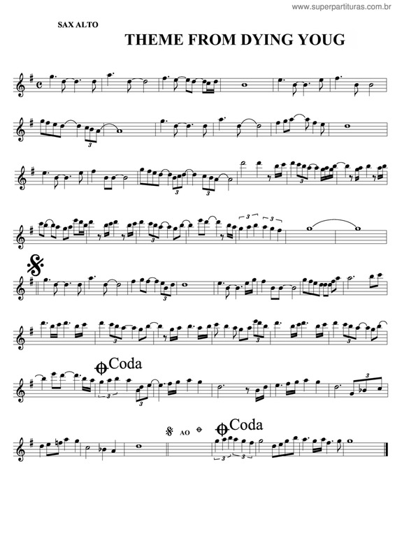 Partitura da música Theme From Dying Youg