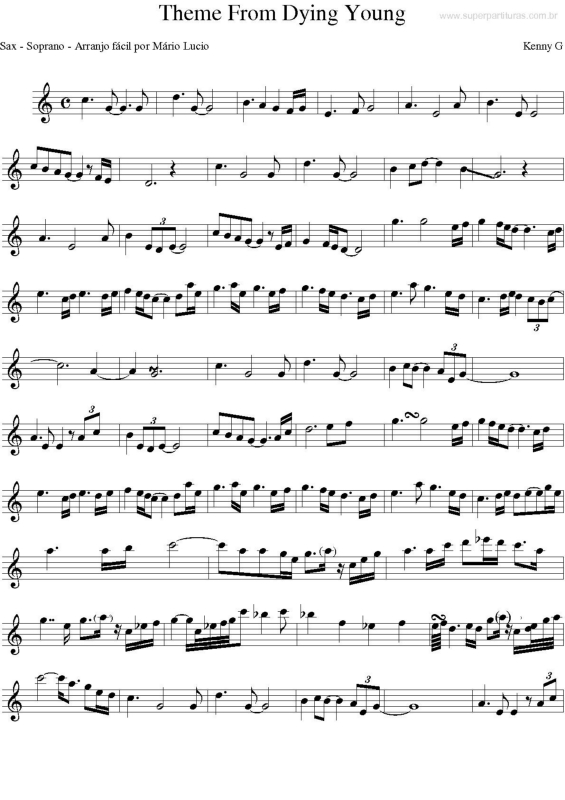 Partitura da música Theme From Dying Young