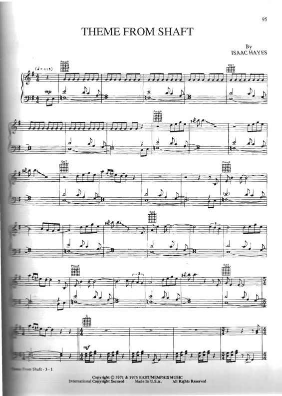 Partitura da música Theme From Shaft