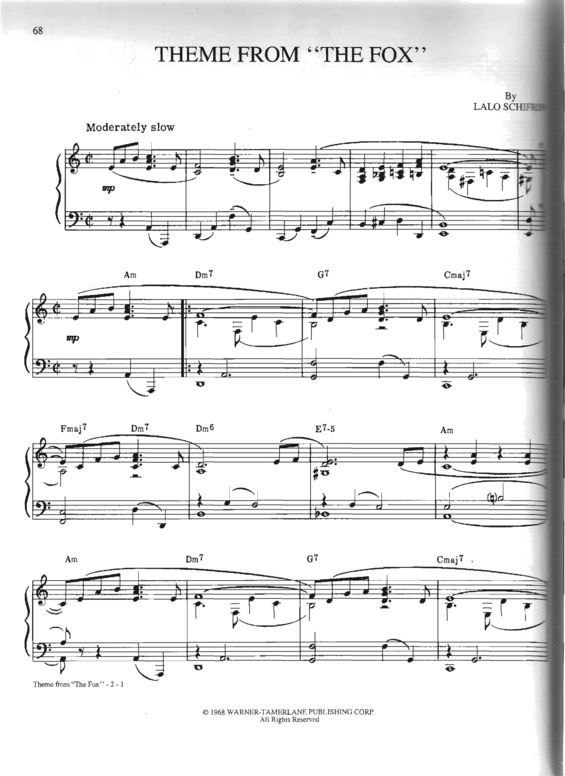 Partitura da música Theme From The Fox