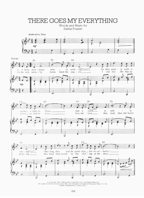 Partitura da música There Goes My Everything v.3