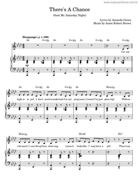 Partitura da música There`S A Chance
