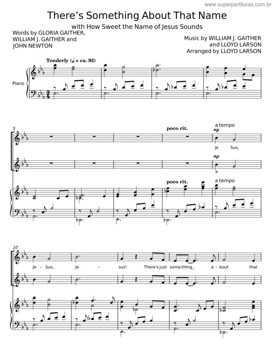 Partitura da música There`S Something About That Name – Bill & Gloria Gaither
