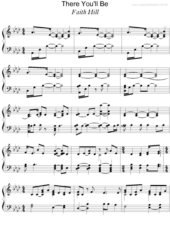 Partitura da música There You`ll Be