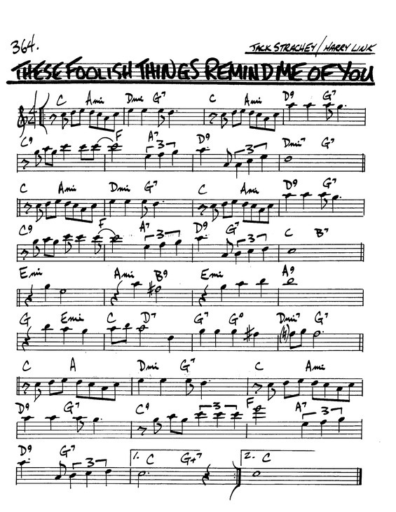 Partitura da música These Foolish Things