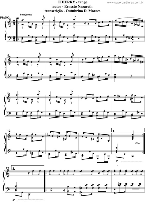 Partitura da música Thierry