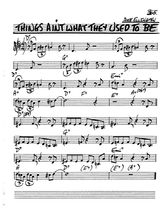 Partitura da música Things Aint What They Used To Be