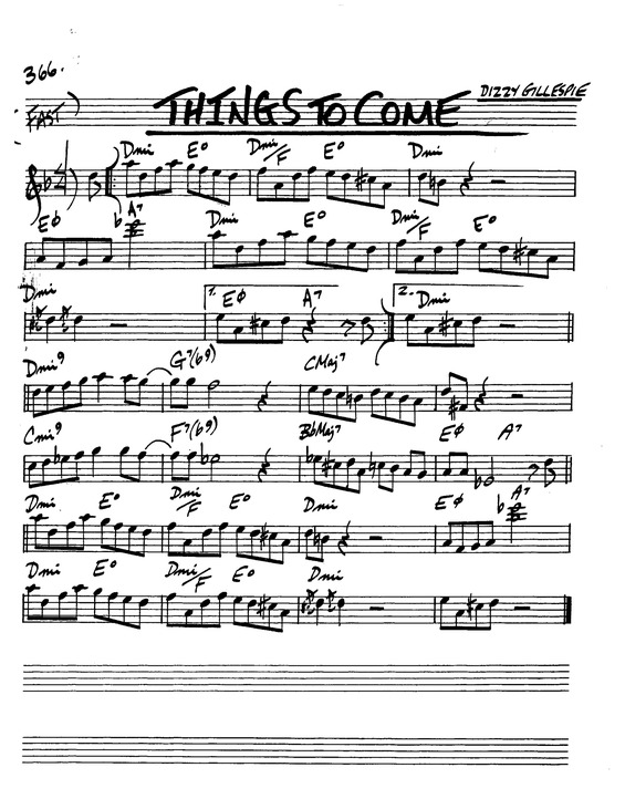 Partitura da música Things To Come