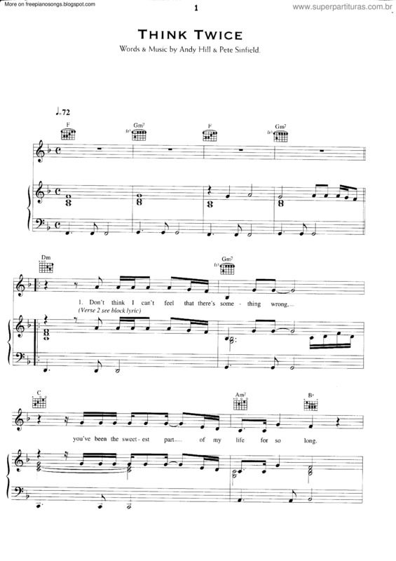 Partitura da música Think Twice v.4