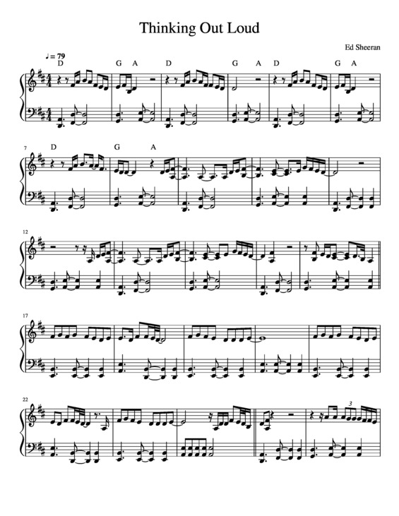 Partitura da música Thinking Out Loud v.12