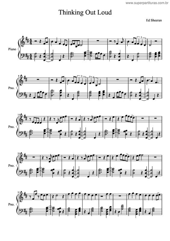 Partitura da música Thinking out loud v.2