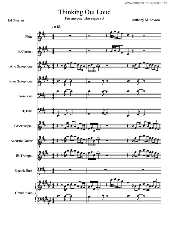 Partitura da música Thinking out loud v.4