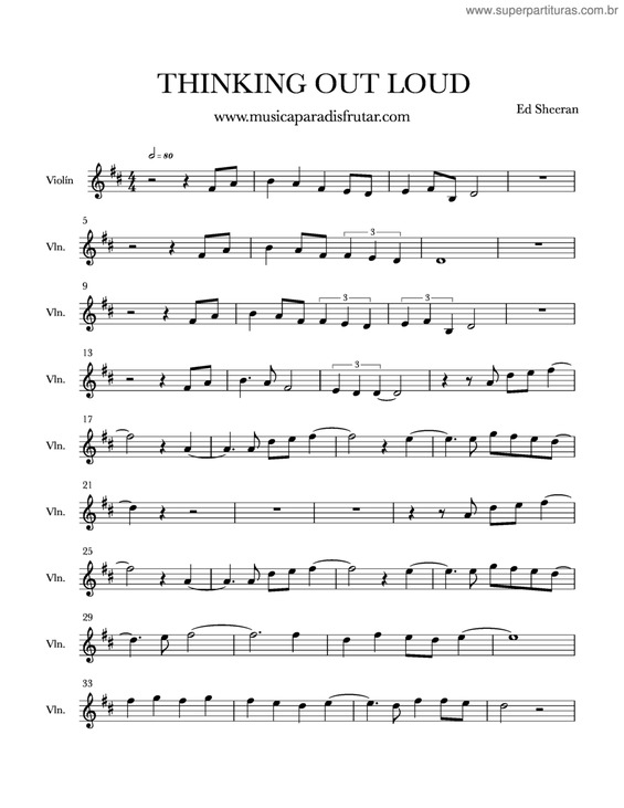 Partitura da música Thinking Out Loud v.6