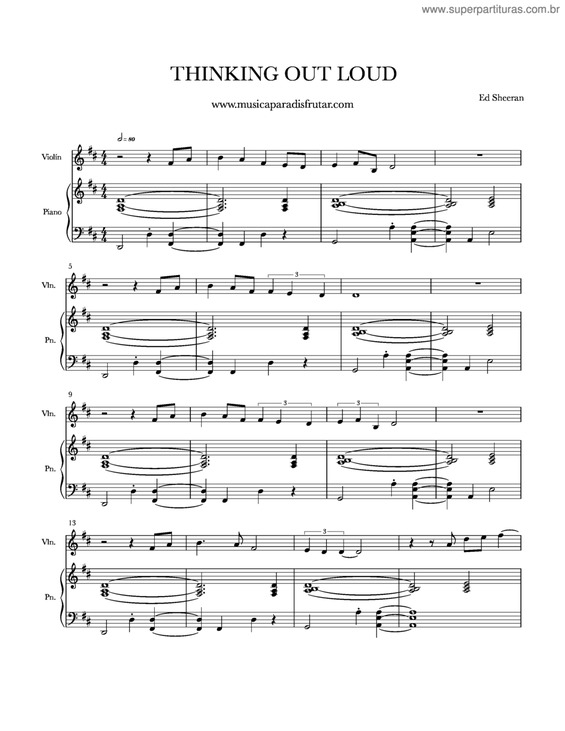 Partitura da música Thinking Out Loud v.7