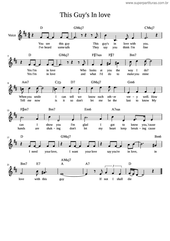 Partitura da música This Guy`S In Love With You v.10