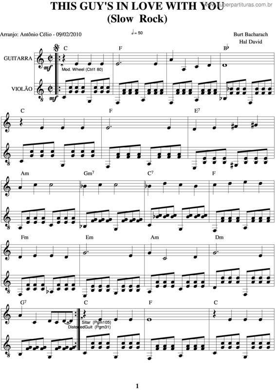 Partitura da música This Guy`S In Love With You v.3