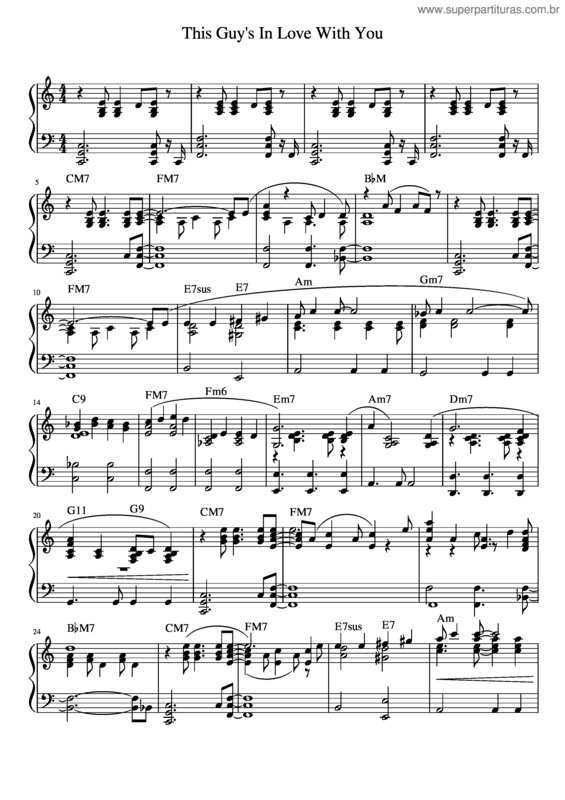 Partitura da música This Guy`S In Love With You v.9